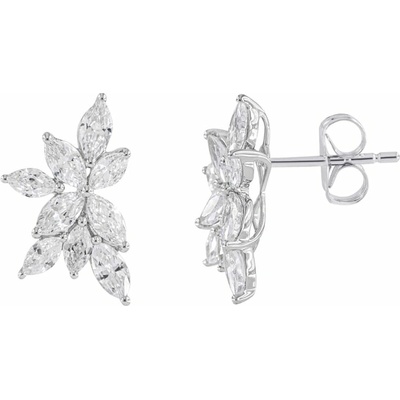 Eppi Luxusní náušnice s marquise přírodními diamanty Ishita E49818