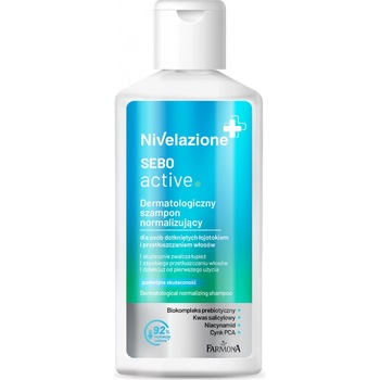 Nivelazione Sebo Active dermatologický normalizačný šampón pre ľudí trpiacich pretrvávajúcou seboreou a mastiacimi sa vlasmi 100 ml