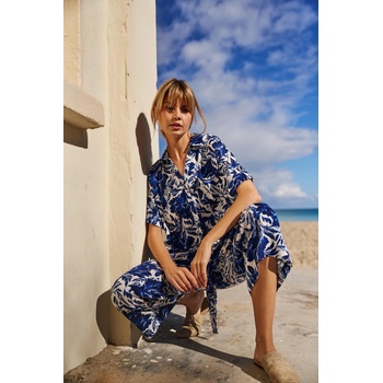 Moodo Синьо-бяла щампована блуза Moodo | Sin | ЖЕНИ | S