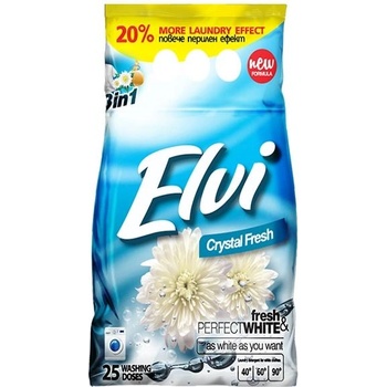 Elvi Перилен препарат Elvi, прах, за бяло пране, кристална свежест, 2 kg