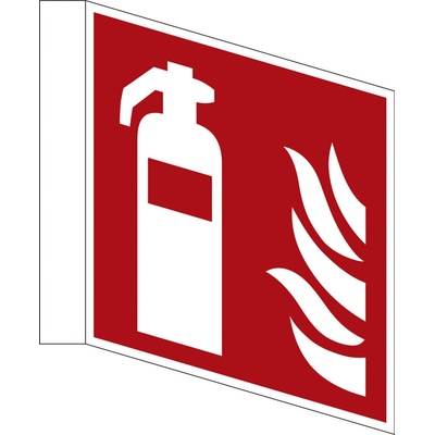 Praporková značka Hasicí přístroj, ISO 7010, plast, fotoluminiscenční, 150 x 150 mm, BJ = 5 ks