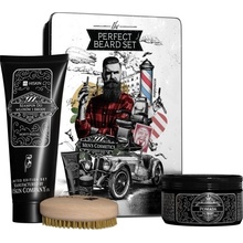 HiSkin The Perfect Beard set kartáč na vousy + pomáda na vlasy a vousy 100 g + hydratační šampon na vlasy a vousy 200 ml