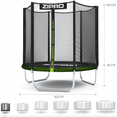 Zipro Jump Pro 183 cm + venkovní bezpečnostní síť