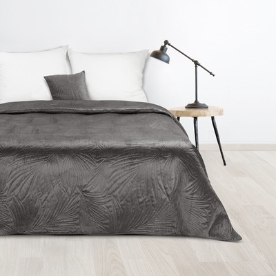 Takoy DESIGN 91 Přehoz na postel LUIZ sametový prošívaný se vzorem palmových listů-HF-405331 170 x 210 cm