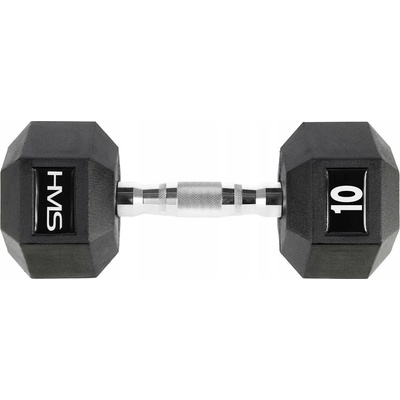 HMS Gumová činka šestihranná HEX PRO 10 kg