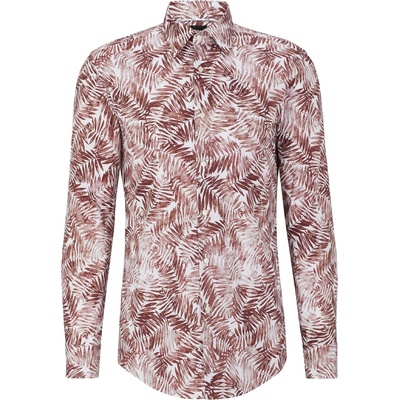 HUGO BOSS Риза Boss Men's H Hank Kent Long Sleeve Plain Shirt - Dark Red