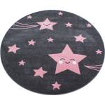 Ayyildiz Розово-сив детски килим ø 120 cm Kids - Ayyildiz Carpets (KIDS1201200610PINK)