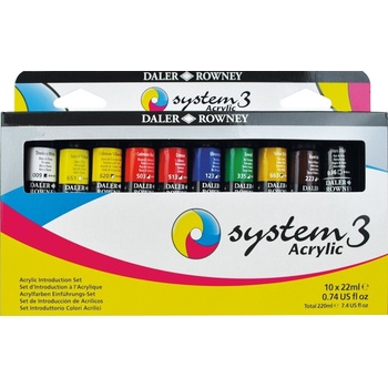 Daler-Rowney System3 Комплект акрилни бои 10 x 22 ml (129100015)