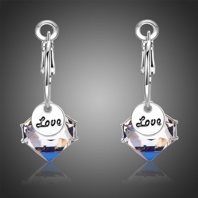 Victoria Filippi náušnice Swarovski Elements Love E0350 Bílá/čirá