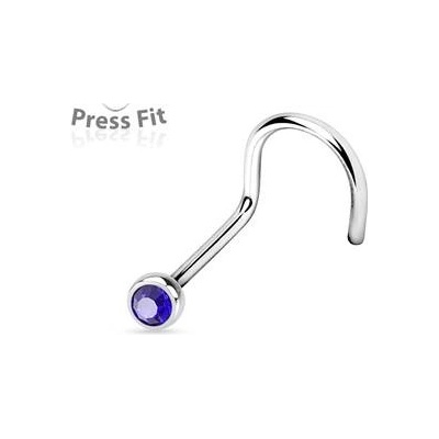 Šperky4U zahnutý piercing do nosu zirkon N1122B-020