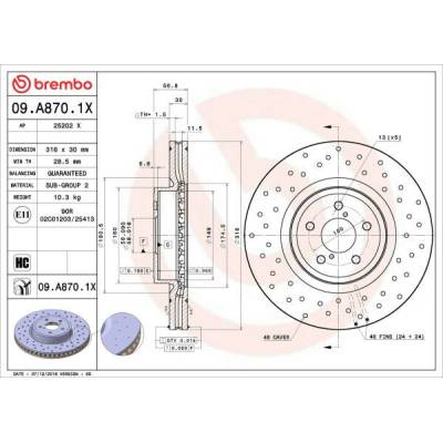 Brzdový kotúč BREMBO XTRA LINE - Xtra 09.A870.1X