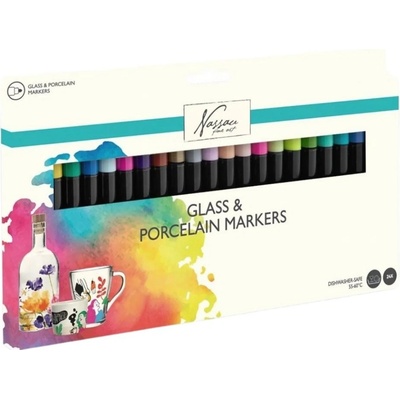 Creative Craft Group Fixy na sklo a porcelán sada barevný mix 24ks – Zboží Dáma