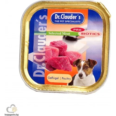 Dr.Clauder's - Selected Meat Geflugel - /Pre Biotics/-консервирана храна с пилешко месо за кучета - 6 броя х 100 гр