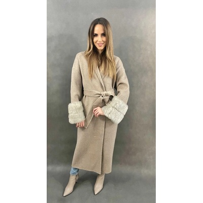 Max Original Leather Vlnený kabát L449 kašmír beige Beige