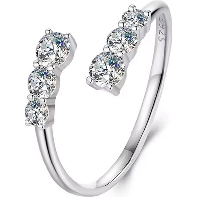 Grace Silver Jewellery Stříbrný prsten Ailana MOISSANITE P MSR068 Stříbrná