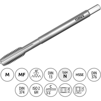 Narex Ždánice 041531420088000 - Závitník strojní M 8,0x0,75mm typ 3042 kód 3000, lícování ISO2 (6H) DIN 374