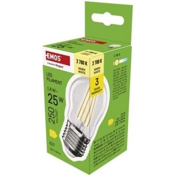 Emos LED žiarovka Filament Mini Globe E27 1,8 W 25 W 250 lm teplá biela