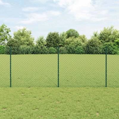 VidaXL Plot s sloupkem Zelená 1 x 25 m Ocel a PVC