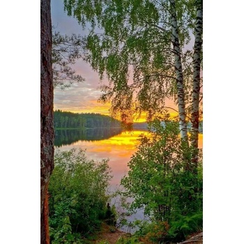 Norimpex - Puzzle Diamant painting: Sunset over the lake 30x40 cm - 1 - 39 piese