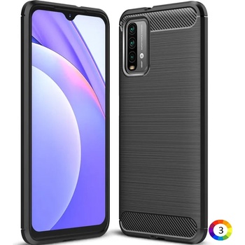 Xiaomi Poco M3/Redmi Note 9 4G Удароустойчив Carbon Fiber Калъф и Протектор