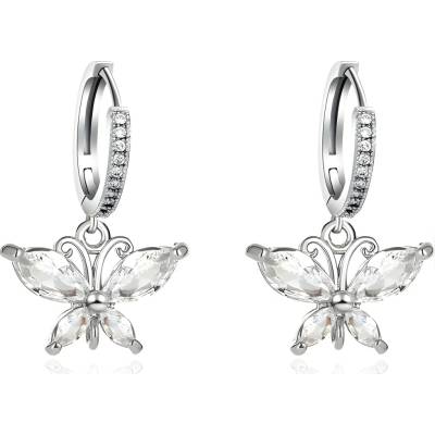 HARAHU Náušnice Zircon Butterfly