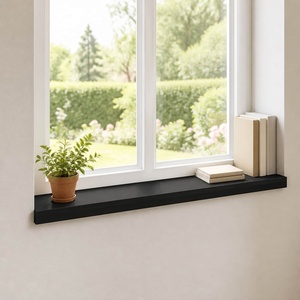 vidaXL Парапети за прозорци 2 бр. Черно 70 x 15 x 2 cm Солидно бук (42048327)