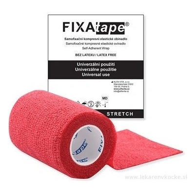 ALFA VITA, s.r.o. FIXAtape STRETCH samofixačné elastické ovínadlo bez latexu, červené, 7,5 cm × 4,5 m, 1 ks