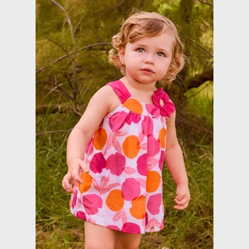 Mayoral Рокля щампа цветя Червен цвят за бебе момиче Mayoral