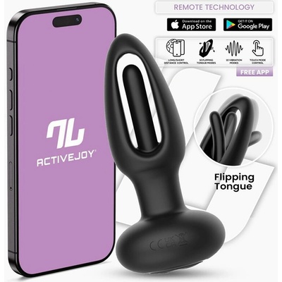 InToYou App Series Zack Flipping Tongue Vibrating Anal Plug with App Black