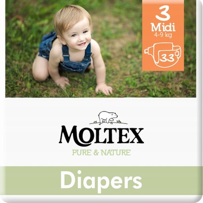 MOLTEX Plenky Pure & Nature Midi 4-9 kg 33 ks