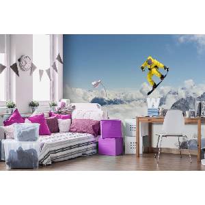 DIMEX ART Самозалепваща се флизелинова фототапета скачащ сноубордист 375 x 250 см