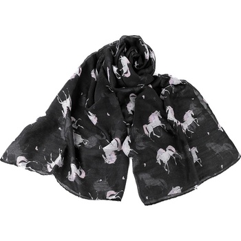 Šála jednorožec černá