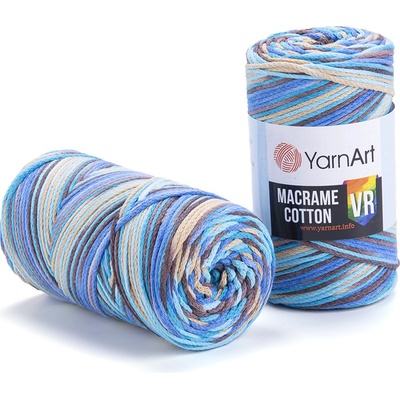 Yarn Art Macrame Cotton VR 921 modrá, hnědá, béžová