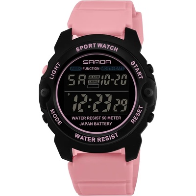 SANDA Детски дигитален часовник Sanda New Sport, Розов / Черен (SANDA-6003-BLACK-PINK)
