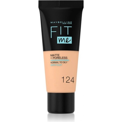 Maybelline Fit Me! Matte+Poreless matující make-up pro normální a mastnou pleť 124 Soft Sand 30 ml