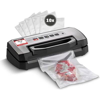 CASO Design VRH 490 advanced vacuum sealer, test result Very Good film welding machine, up to 100 vacuum sealing processes non-stop, removable vacuum chamber, incl. 10 professional film bags - 1525