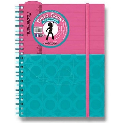 Foldermate Plus A5 spirálový blok s kapsou Růžová 80 listů