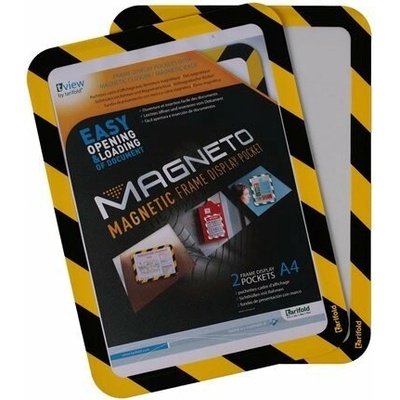 Informačný rám, magnetická zadná strana, A4, DJOIS Magneto Safety, žltá čierna