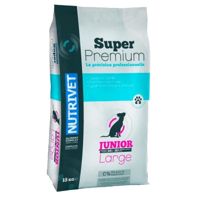 Nutrivet Super Premium JUNIOR 34 16 LARGE DOGS - храна за кучета големи породи до 2 години, Франция - 15 кг