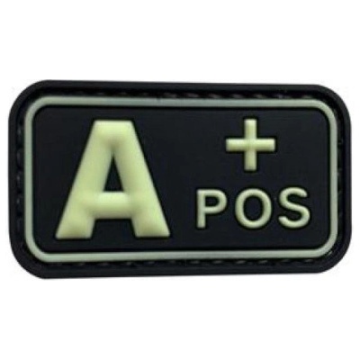 ARMED PATCHES PVC nášivka krevní skupina A POS, Svítící – Zbozi.Blesk.cz