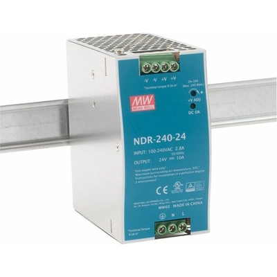 MI6, NDR-240-24 Mean Well Zdroj na DIN 240W 24V