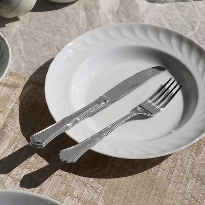 Jídelní nůž Pintinox SETTECENTO 25 cm dutá rukojeť stříbrná nerezová ocel