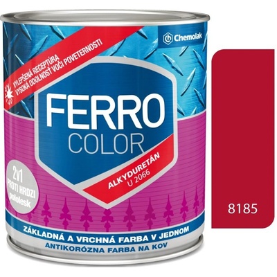 Chemolak Ferro Color U 2066 Antikorozní barva na kovy 2v1 0,75L pololesklá červená – Zboží Mobilmania