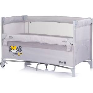 Chipolino Бебешка кошара с падаща страна Chipolino - Релакс, тигър, платина (KOSIRE267PL) - ozone