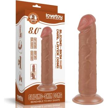 Image 1 of Пенис дилдо, плъзнете кожата му, 20см. - Sliding Skin Brown 6 (LVTOY00733)