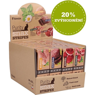 Fitmin Cat Purity Snax STRIPES box 4 příchutě 24 x 35 g