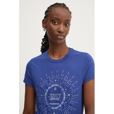 Тениска Juicy Couture HERITAGE CROWN T-SHIRT в синьо JCGCT224013 (JCGCT224013.484)