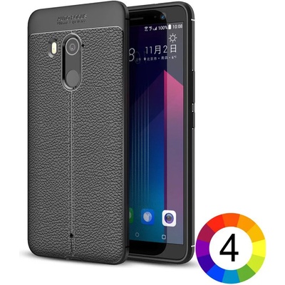 HTC U11 Plus Удароустойчив Litchi Skin Калъф и Протектор