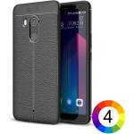 HTC U11 Plus Удароустойчив Litchi Skin Калъф и Протектор