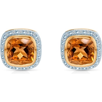 SAVICKI Обеци Savicki: двуцветно злато, цитрини, диаманти